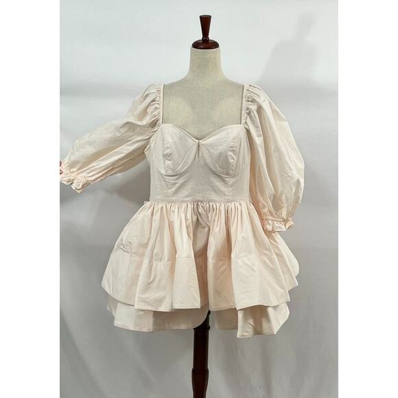 SELKIE Sz XXL Lickety Split Vacation Dress Pale Pink Puff Mini NWT - Picture 8 of 14